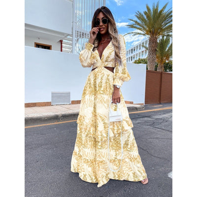 Alazne - Elegant Maxi Kjole med Raffineret Snit