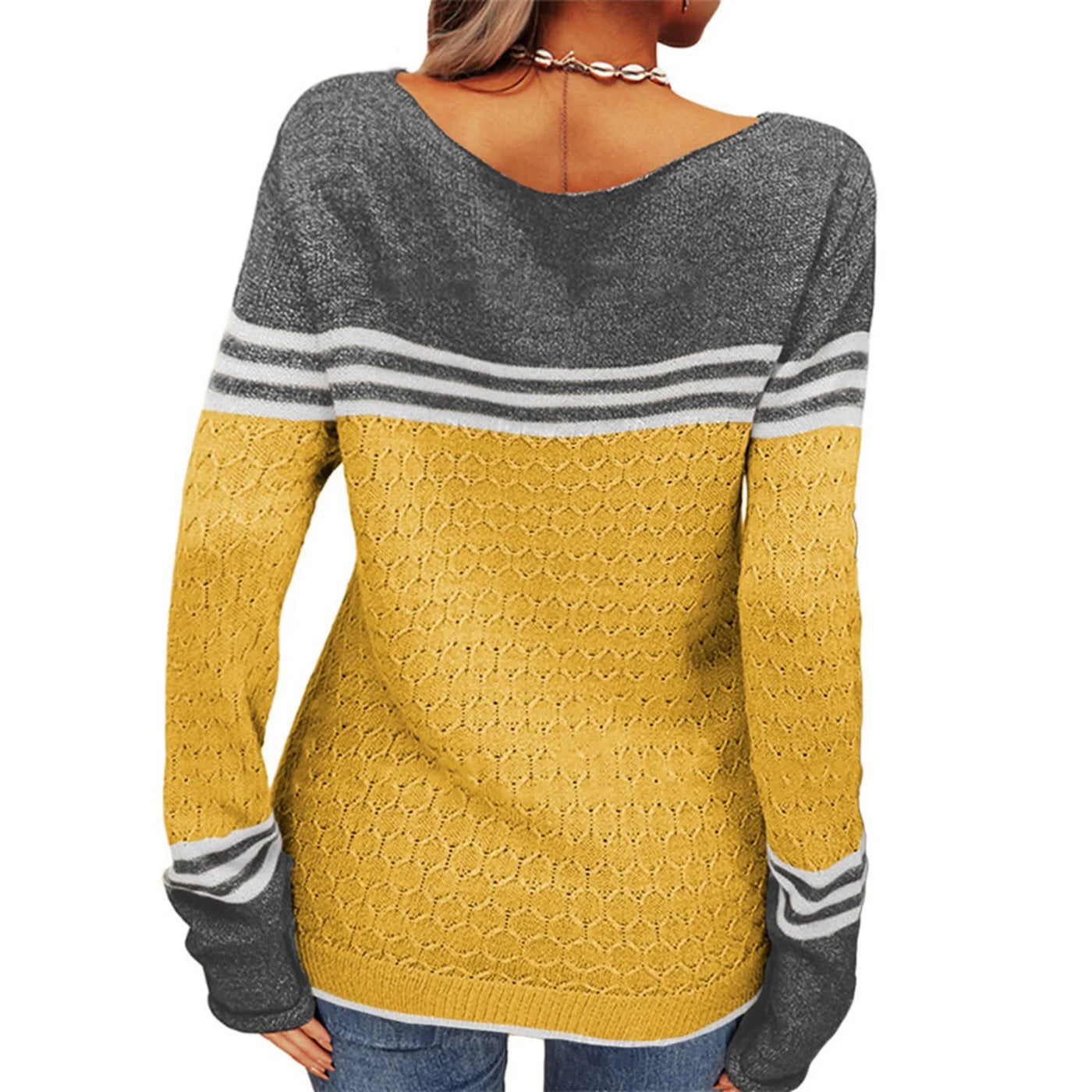 Vand ™ | Casual Strikket T-shirt med Striber